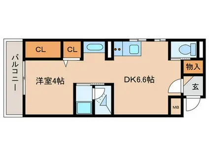 SEPLUS西千石(1DK/4階)の間取り写真