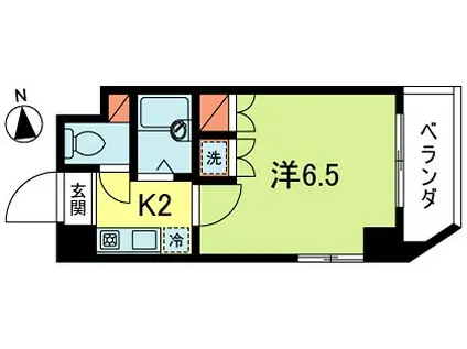 ドミール・S(1K/4階)の間取り写真