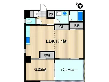 レオナI(1LDK/6階)の間取り写真