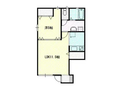M.サンパティーク(1LDK/1階)の間取り写真