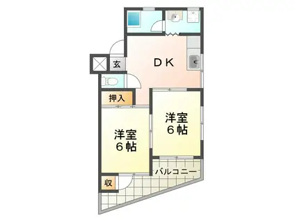 エフビル(2DK/3階)の間取り写真