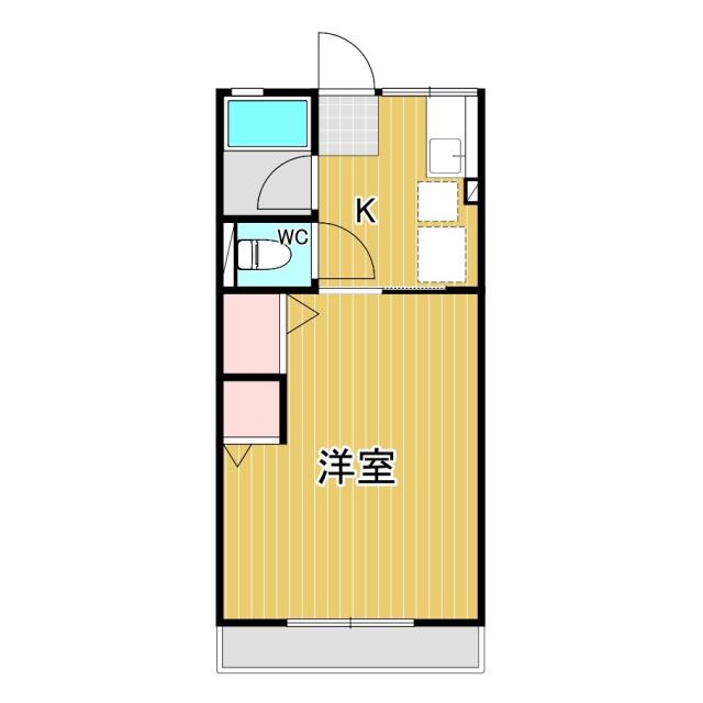 ベリーズ西青山(1K/2階)の間取り写真