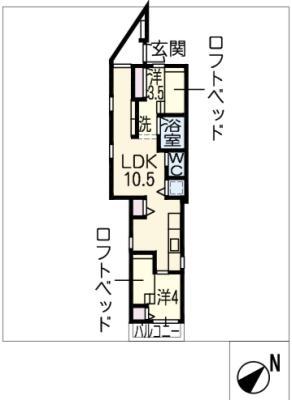 モジュールH(2LDK/2階)の間取り写真
