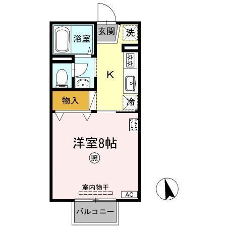 オアーゼ(1K/1階)の間取り写真