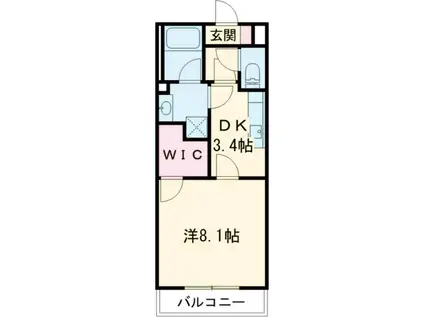 JR東海道本線 御厨駅(静岡) 徒歩14分 4階建 築17年(1K/3階)の間取り写真