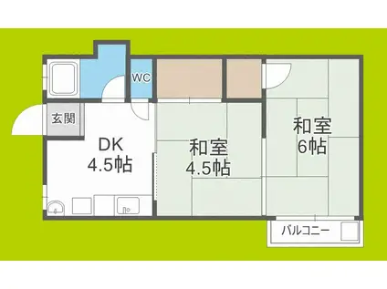 池内マンション(2DK/4階)の間取り写真