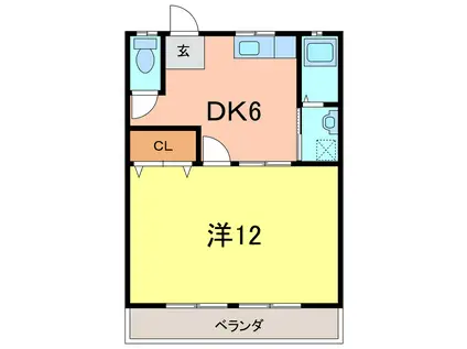 第一丸博ビル(1DK/3階)の間取り写真