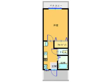 アルカディアIII(1K/1階)の間取り写真