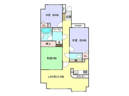 ダイアパレス本庄(3LDK/4階)の間取り写真