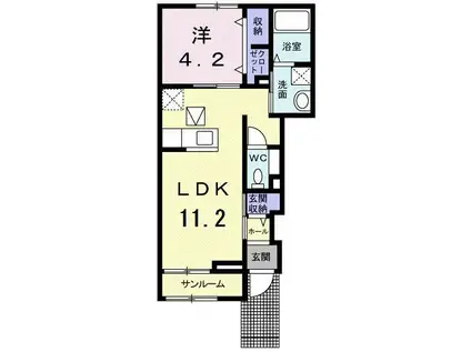 サンリットネアIII(1LDK/1階)の間取り写真