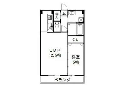 メゾンアイ本陣(1LDK/2階)の間取り写真