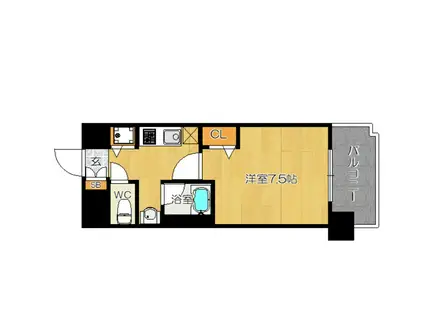 ピュアドームディア県庁前(1K/5階)の間取り写真