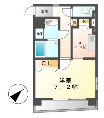アール押切(1K/10階)の間取り写真