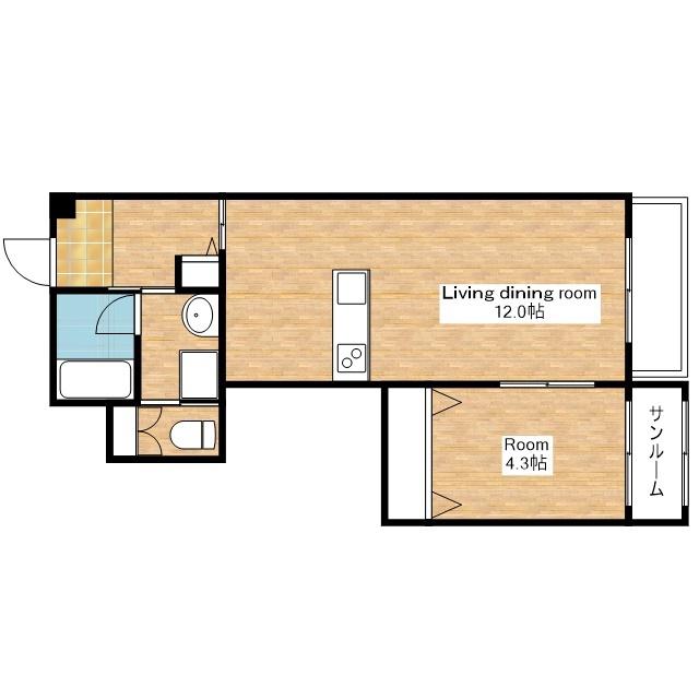 GRAN LAGO(1LDK/2階)の間取り写真