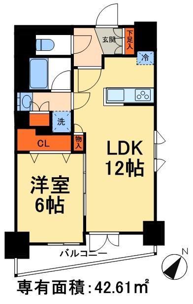 グランカーサ三ノ輪(1LDK/2階)の間取り写真