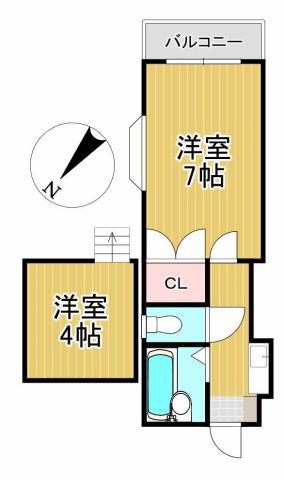 アザリア野中町(1K/1階)の間取り写真