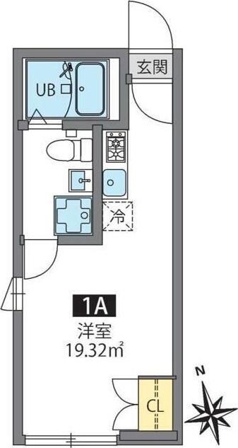ARMONIA町屋(ワンルーム/1階)の間取り写真