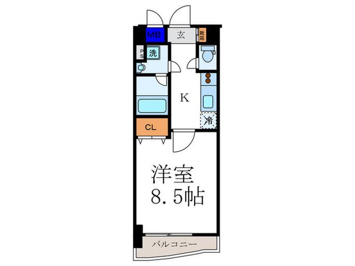 PRIMOREGALO西京極(1K/6階)の間取り写真