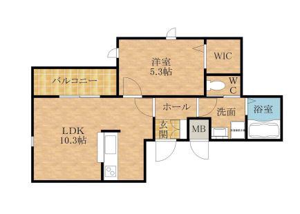 ポラリス(1LDK/1階)の間取り写真