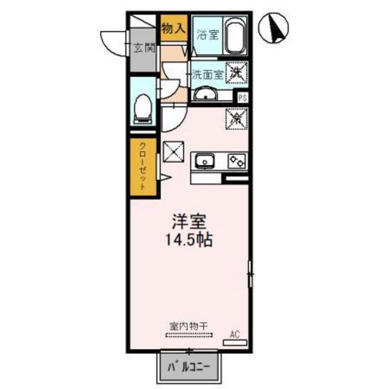 MODISHII(ワンルーム/1階)の間取り写真