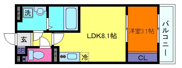 リブレメゾン住吉II(1LDK/1階)の間取り写真