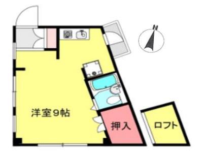 PUPAビル(ワンルーム/3階)の間取り写真