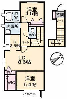 バレモレラ(2LDK/2階)の間取り写真