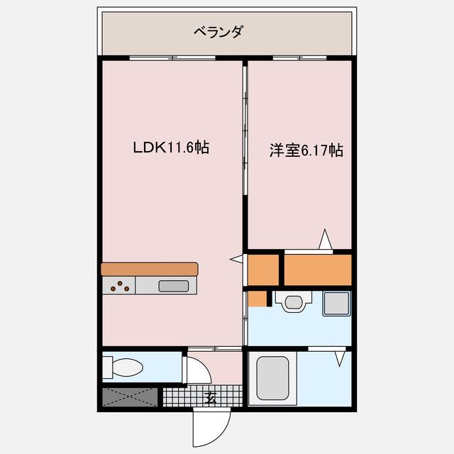 リバーストーン(1LDK/4階)の間取り写真