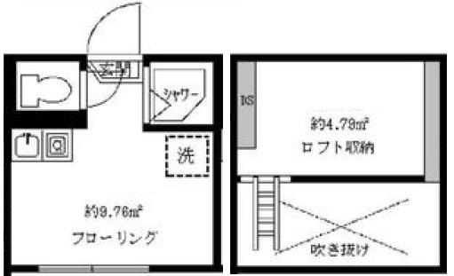 フェリスコットン(ワンルーム/2階)の間取り写真