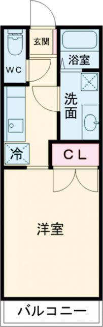 ディアコーポ大保(ワンルーム/3階)の間取り写真