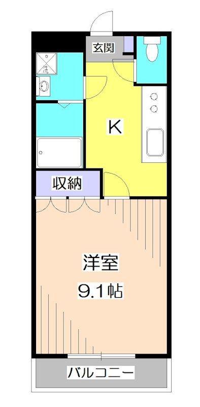 ペティハウス壱番館(1K/3階)の間取り写真
