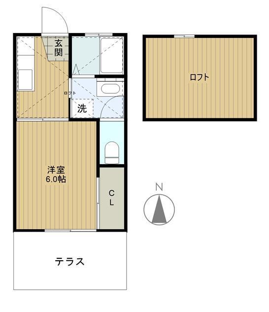 コスモハイツPART2(1K/1階)の間取り写真