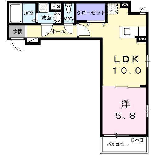 ガーデン ガーデン(1LDK/2階)の間取り写真
