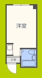 YOUハイム今里(ワンルーム/1階)の間取り写真