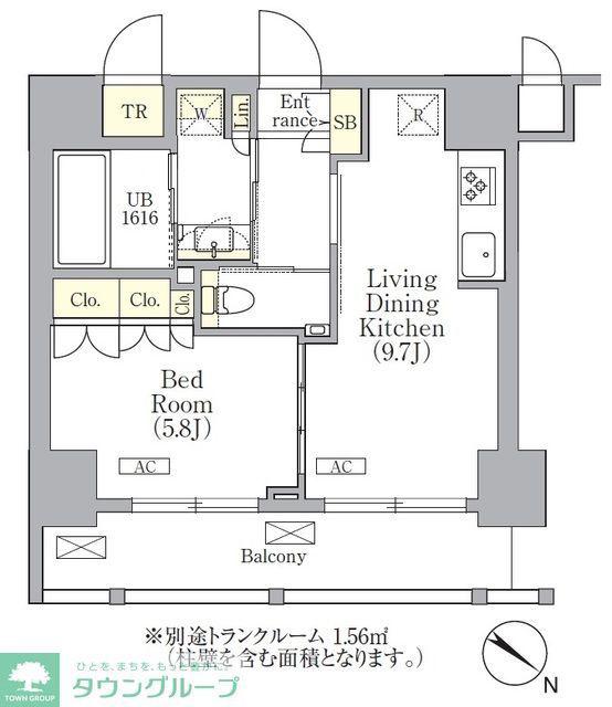ORSUS 三ノ輪(1LDK/8階)の間取り写真