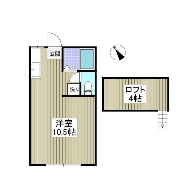 久保田ハイツ3号棟(ワンルーム/1階)の間取り写真