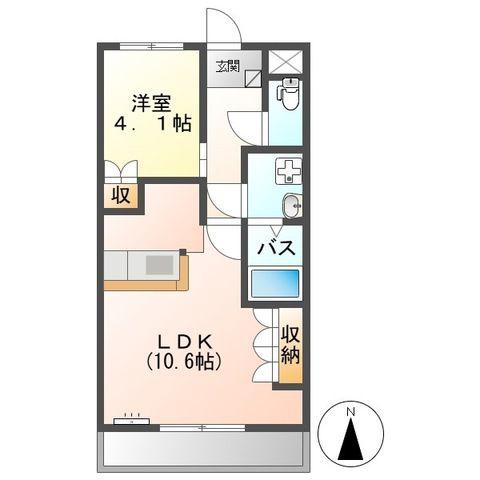 プランドール(1LDK/1階)の間取り写真
