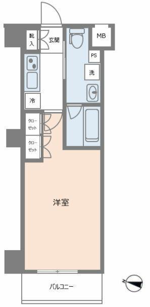 メイクスデザイン住吉アジールコート(1K/4階)の間取り写真