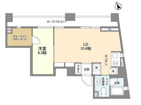 フルハウス代々木(1LDK/6階)の間取り写真