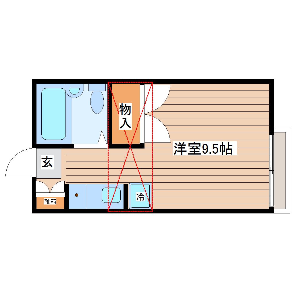 JR東北本線 名取駅 徒歩16分 2階建 築37年(ワンルーム/2階)の間取り写真
