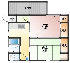樋口アパート(2K/2階)の間取り写真