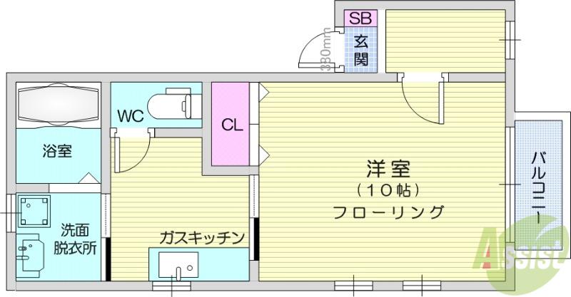 ビレッジ双葉(1K/1階)の間取り写真
