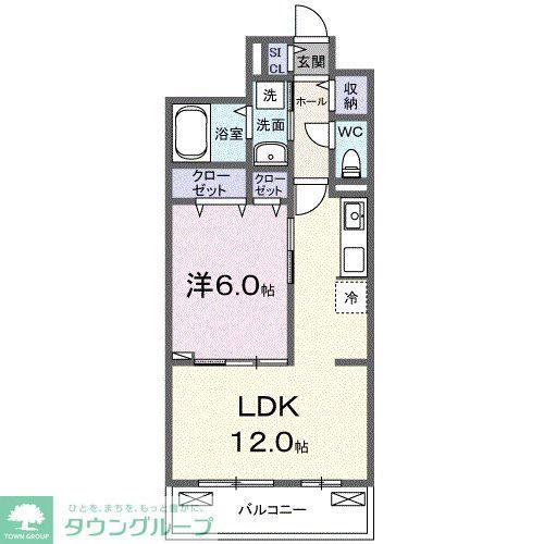 ラピス飯能(1LDK/3階)の間取り写真