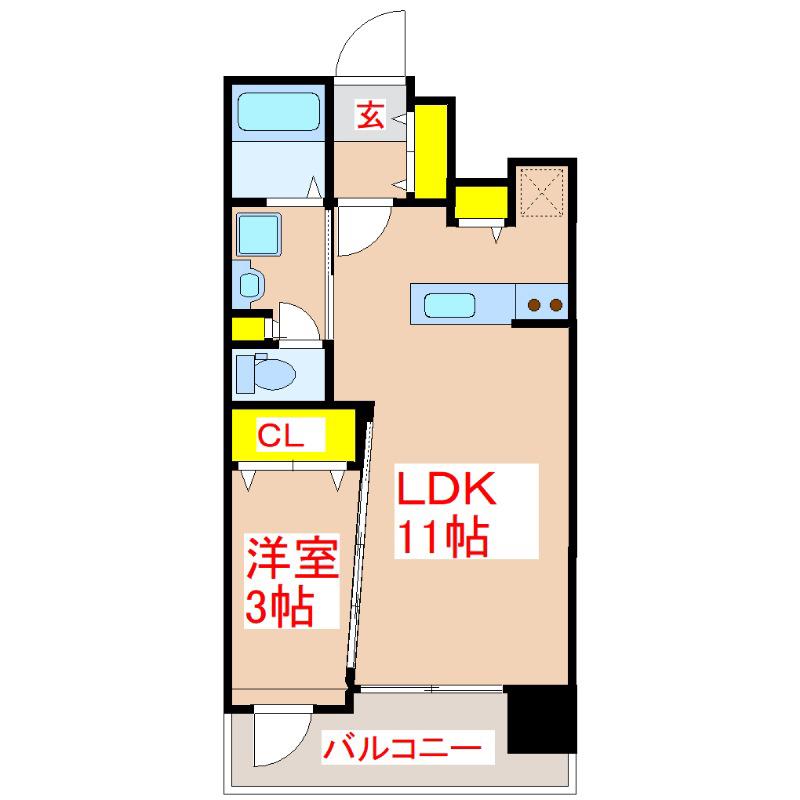 GRAN FIORE(1LDK/4階)の間取り写真