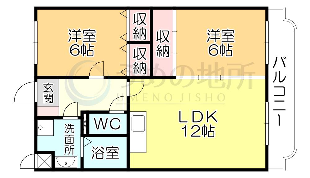 メゾンルミエール(2LDK/3階)の間取り写真