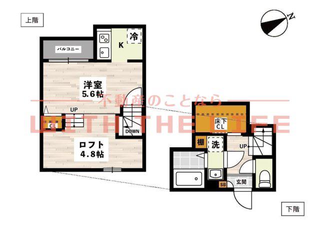 ADC鳥栖ウィール(1K/2階)の間取り写真