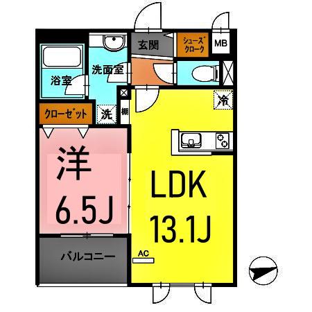 コンフォートレジデンス上大岡XI(1LDK/4階)の間取り写真