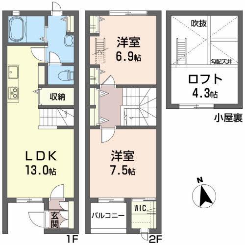 グランプラス M(2LDK/1階)の間取り写真