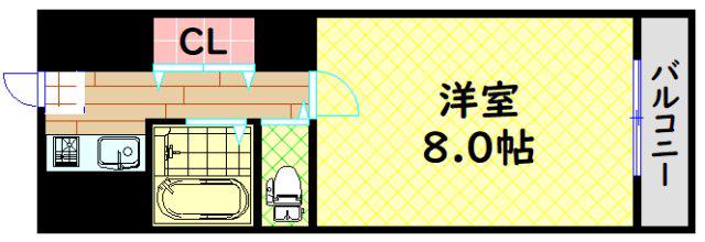 エリンデール桜川(1K/7階)の間取り写真