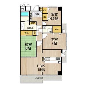 アーデンコート住吉川(3LDK/4階)の間取り写真